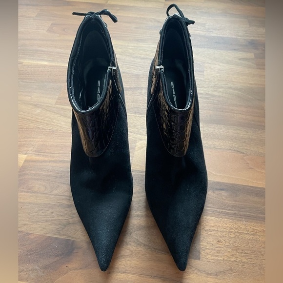 NADIA Neri suede mix fabric pointy toe heels - Picture 2 of 10